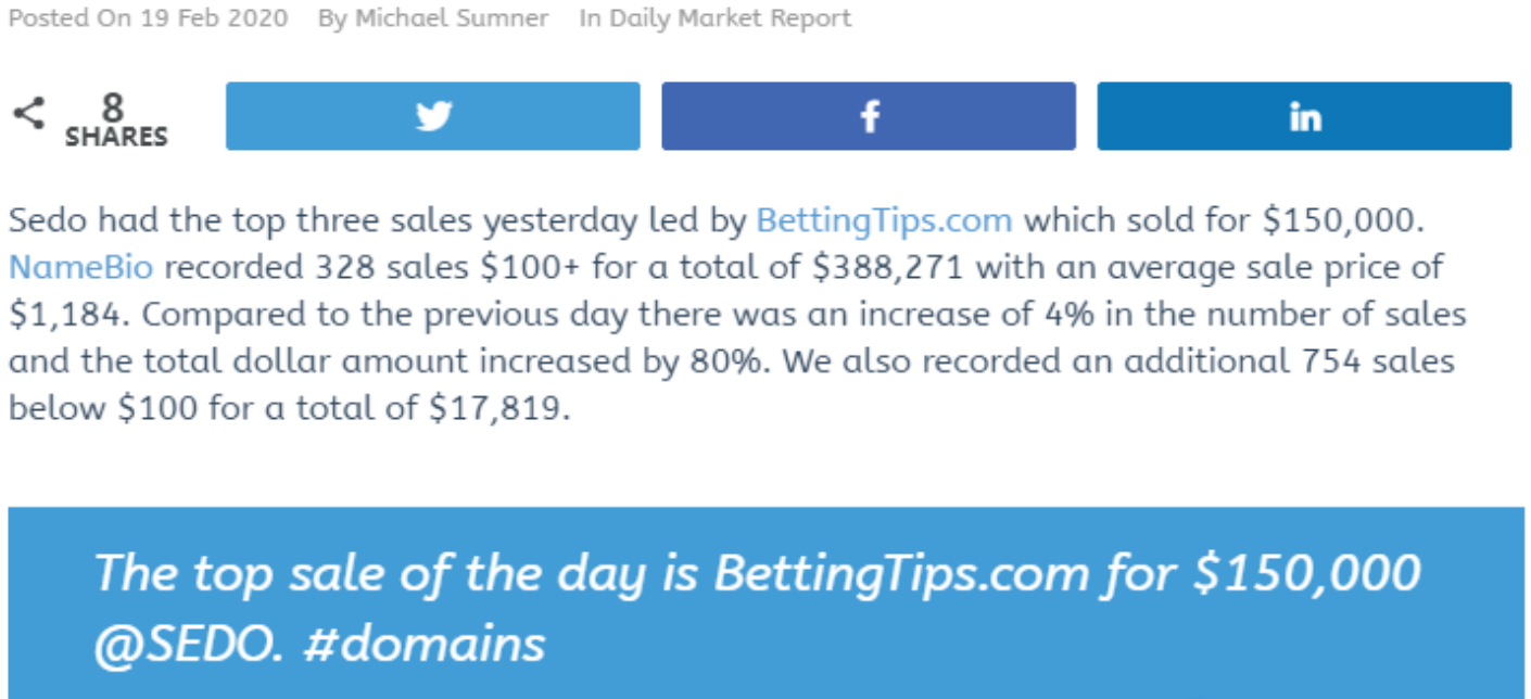  這個行業真有錢，博彩類域名bettingtips.com以105萬元成交
