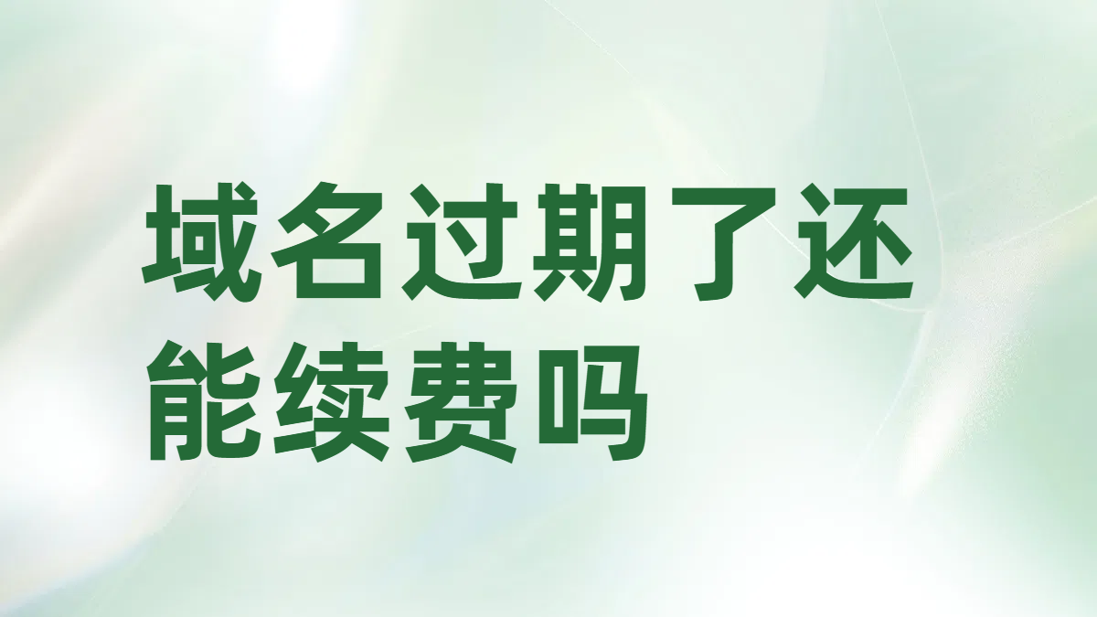 域名過期了還能續費嗎?