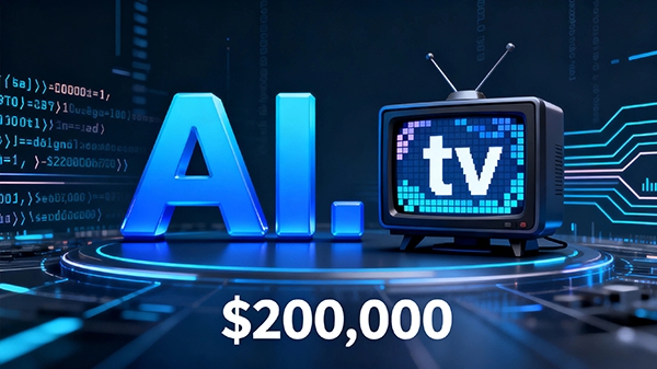 AI.tv 以 20 萬美元成交，登頂 .TV 銷售榜首