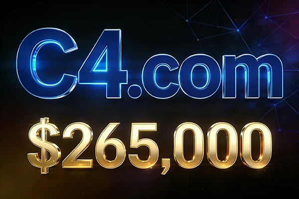 雙字符字母數字域名C4.com以26.5萬美元成交，改寫行業估值新標桿