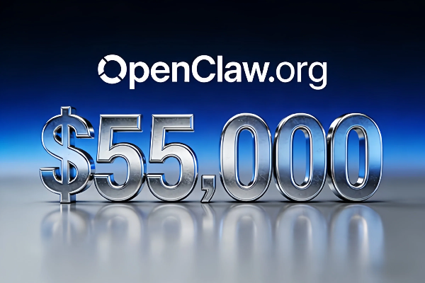 OpenClaw.org以$55,000成交！開源AI賽道域名價值凸顯