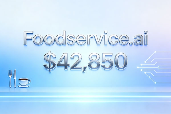 Foodservice.ai以42,850美元售出，AI餐飲賽道域名價值持續爆發