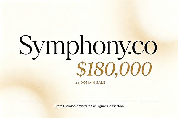 歷史榜單更新！Symphony.co 18萬(wàn)美元成交，躋身歷史前三，復(fù)盤.co 域名高價(jià)交易