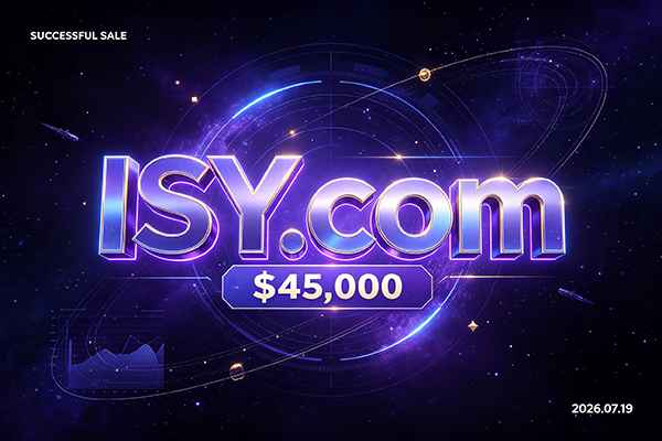 ISY.com以45,000 美元成交!
