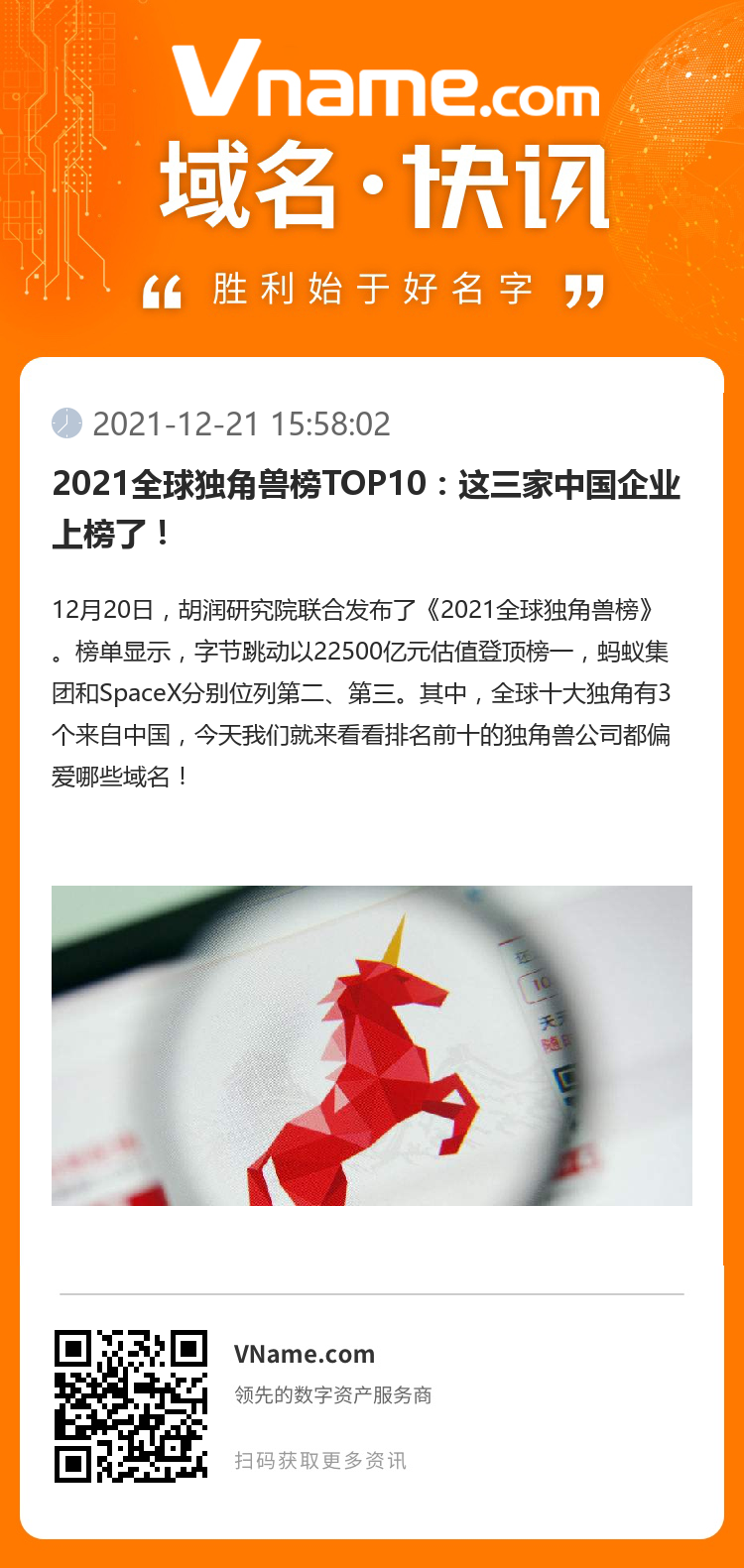 2021全球獨角獸榜TOP10：這三家中國企業上榜了！
