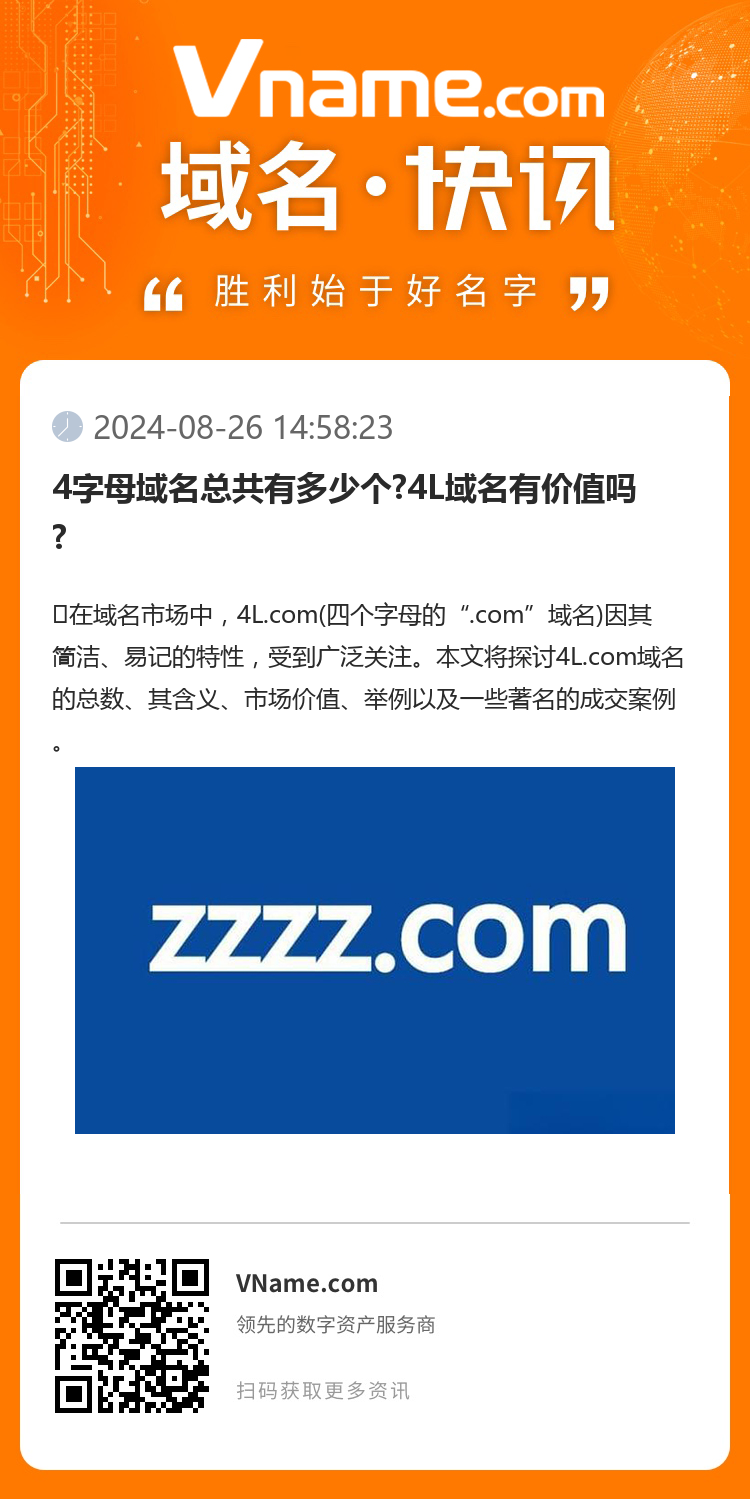 4字母域名總共有多少個?4L域名有價值嗎?