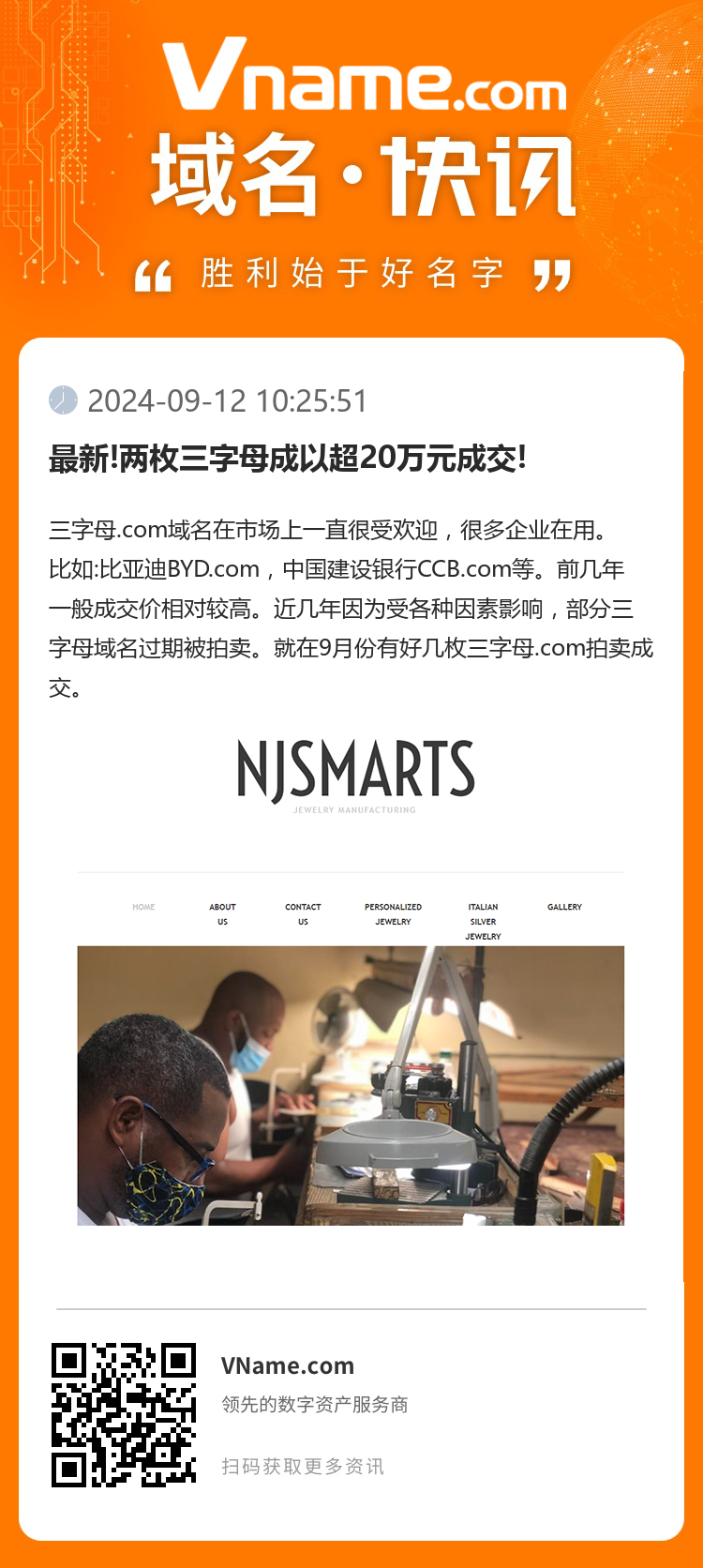 最新!兩枚三字母成以超20萬元成交!