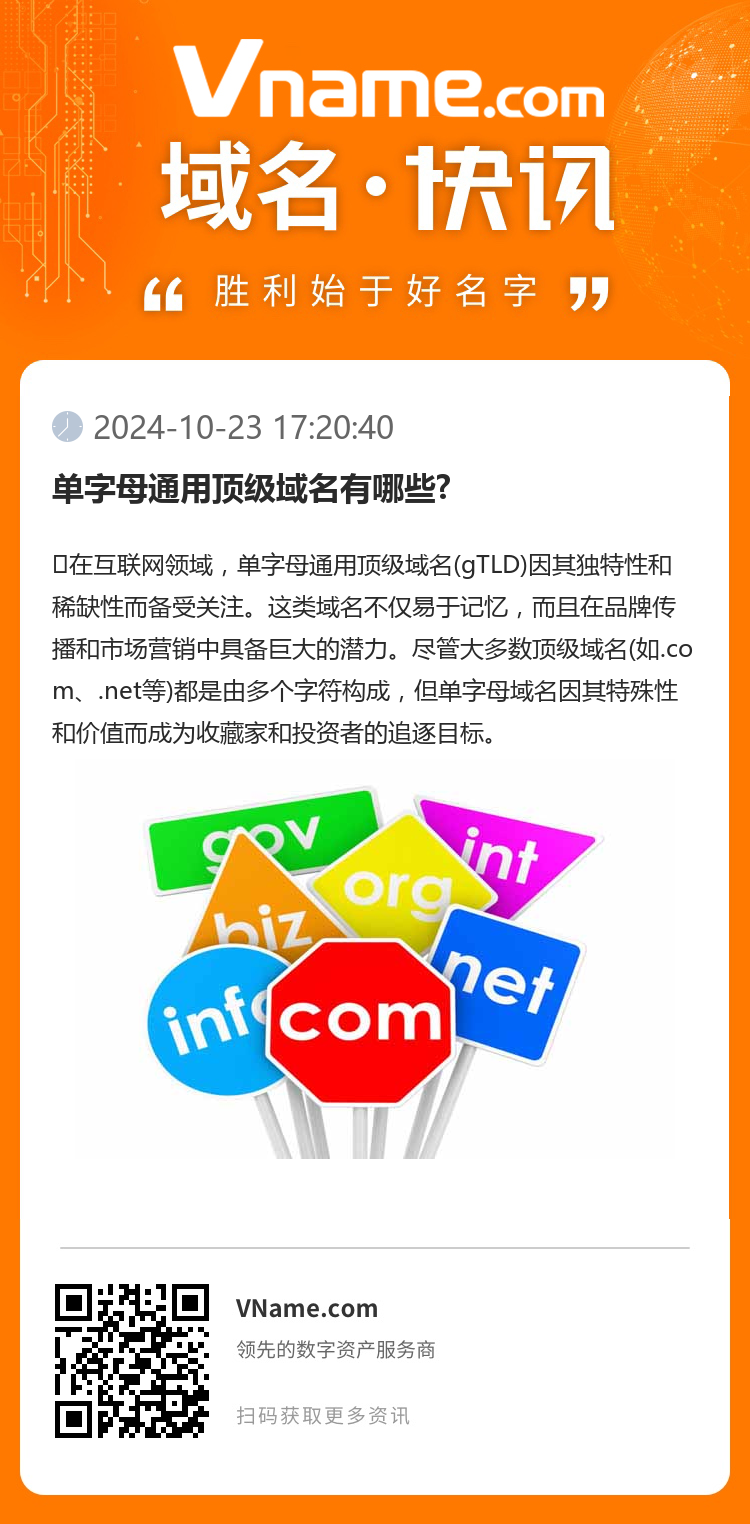 單字母通用頂級(jí)域名有哪些?