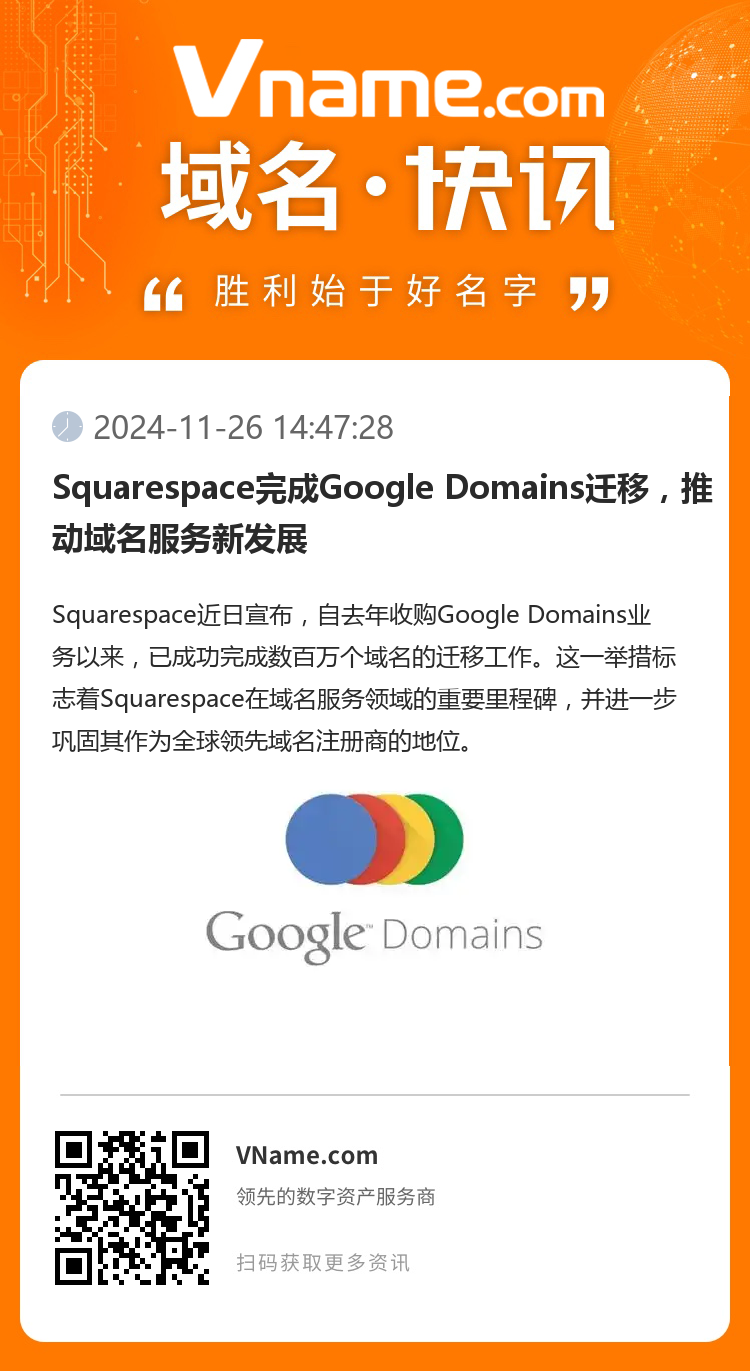 Squarespace完成Google Domains遷移，推動(dòng)域名服務(wù)新發(fā)展