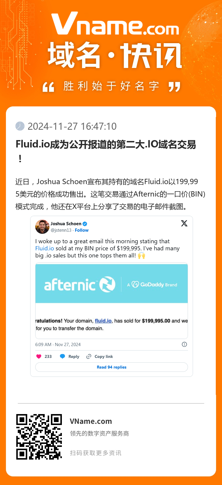 Fluid.io成為公開報道的第二大.IO域名交易！