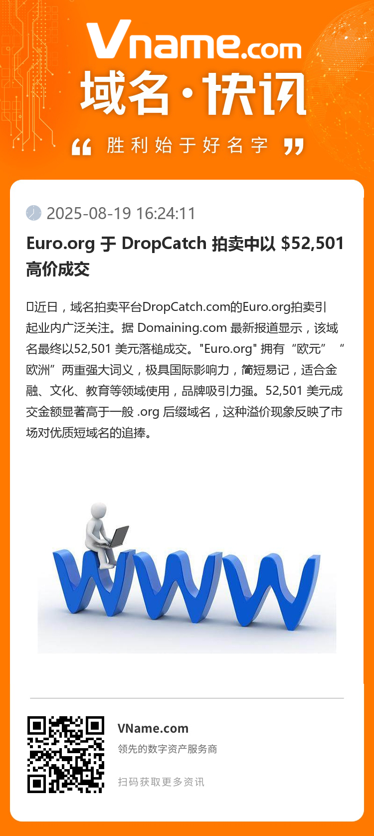Euro.org 于 DropCatch 拍賣中以 $52,501 高價成交