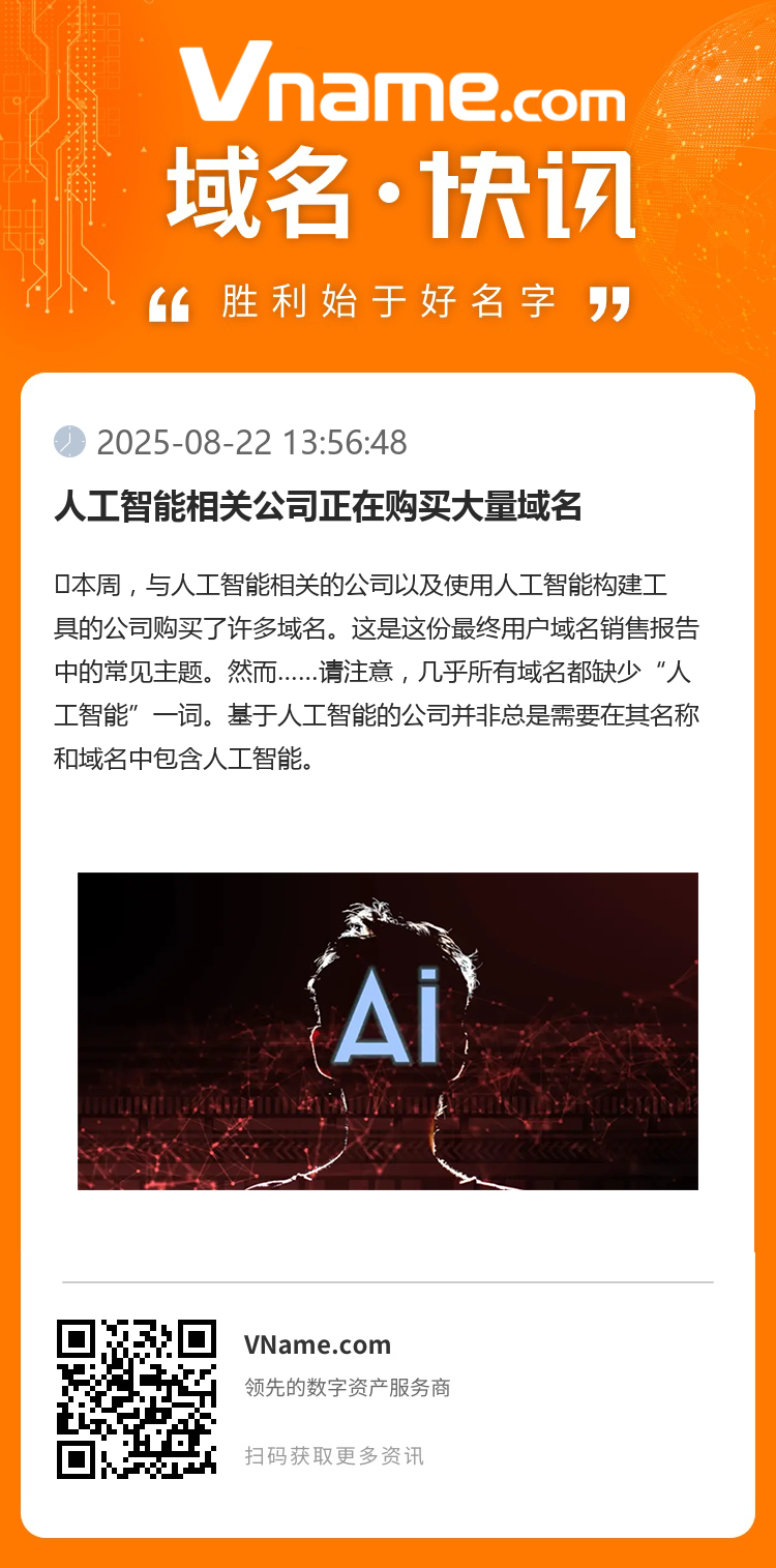 人工智能相關公司正在購買大量域名