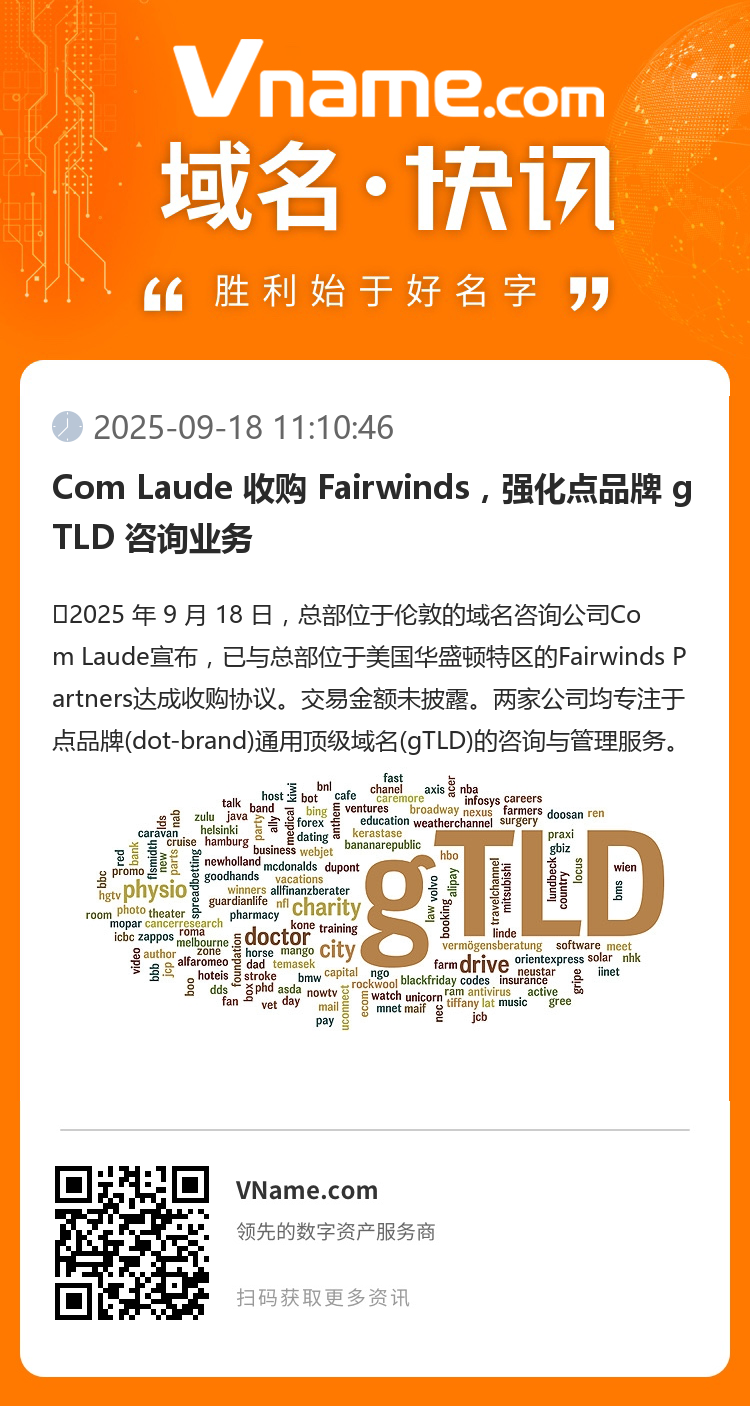 Com Laude 收購 Fairwinds，強化點品牌 gTLD 咨詢業務