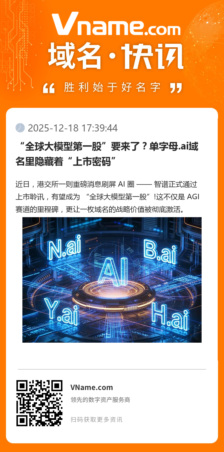 “全球大模型第一股”要來了？單字母.ai域名里隱藏著“上市密碼”