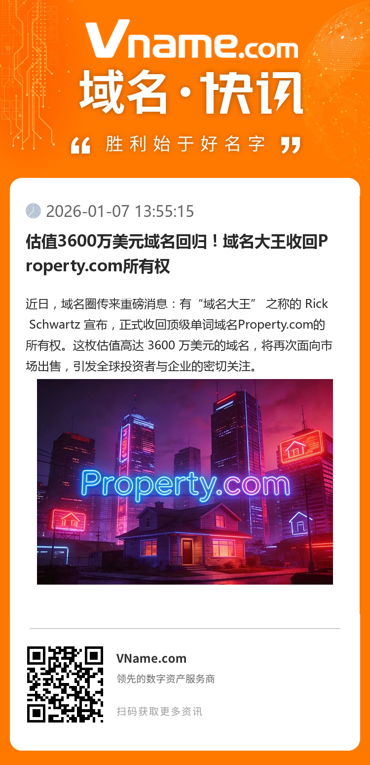 估值3600萬美元域名回歸！域名大王收回Property.com所有權