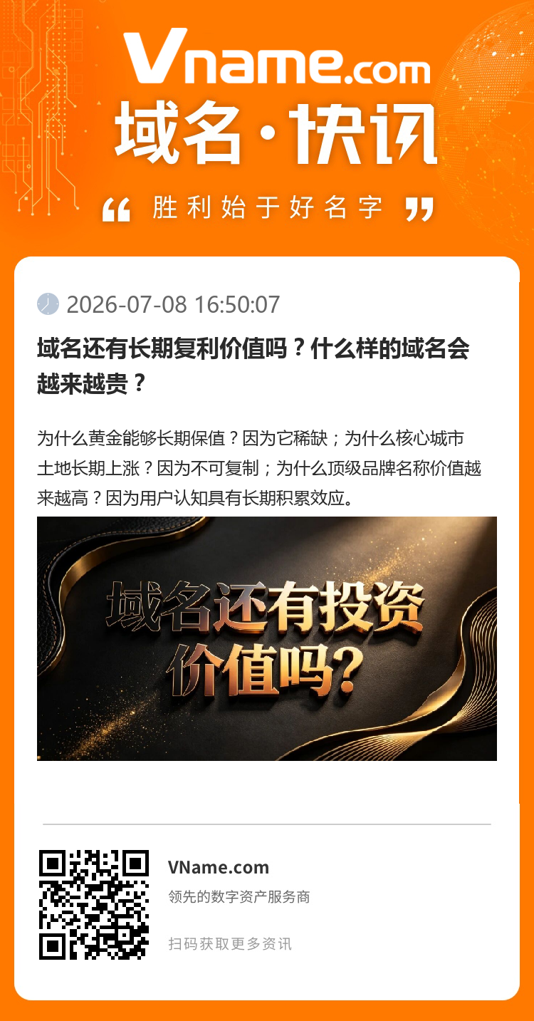 域名還有長期復利價值嗎？什么樣的域名會越來越貴？