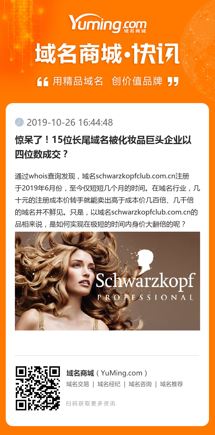 驚呆了！15位長尾域名被化妝品巨頭企業(yè)以四位數(shù)成交？